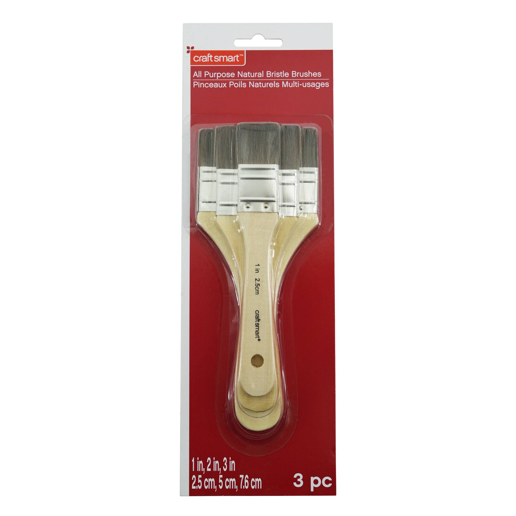 All Purpose Natural Bristle 3 Piece Brush Set by Craft Smart™